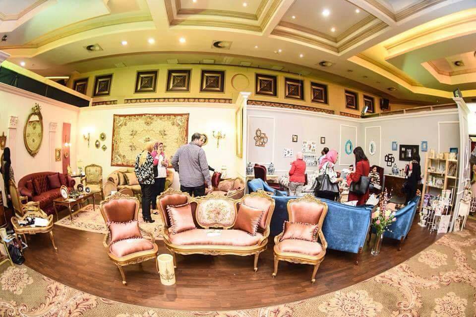 Furniture fair audience and displays